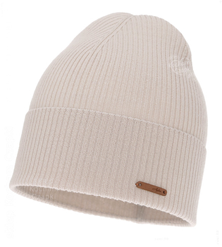 Czapka wiosenna/jesienna damska, merino 100%, Elfira, beżowa jasna(04) , 54-56 cm