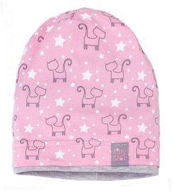 Czapka wiosenna /jesienna, dla dziewczynki, Kitty Star, różowa, 44-46 cm