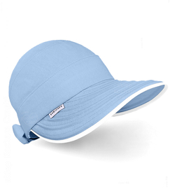 Kapelusz damski na lato, czapka z daszkiem, Inezz, niebieski, LEN, 55-58cm