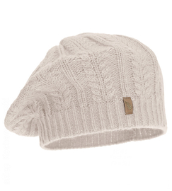 Beret damski z wełną merino, Nensja, beżowy, 55-60 cm