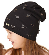 Czapka dla dziewczynki, wiosna/jesień, czarny, Virginia, 48-51cm