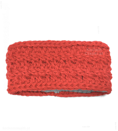 Opaska na głowę damska na jesień / zimę, gruba i ciepła pomarańczowa z polarem Kinia rozm. 54-56