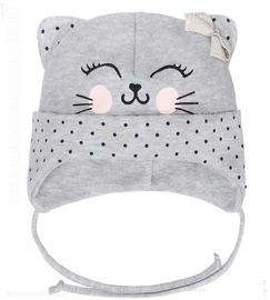 Czapka wiosenna/jesienna dla dziewczynki, szara, Dotila, rozm. 42-46 cm
