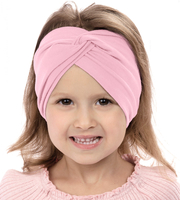 Opaska dla dziewczynki, turban na głowę, różowa, 3518, obw. 49-51 cm