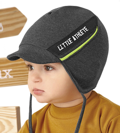 Czapka wiosenna/jesienna dla chłopca, grafitowa, Massimo, 48-50 cm