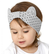 Opaska dla dziewczynki, bawełniana na głowę, z uszkami, Tainho, 46-49 cm