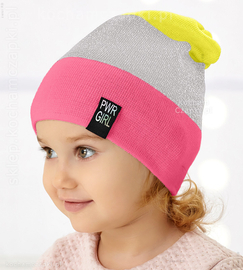 Czapka dla dziewczynki, wiosenna/jesienna, dzianinowa, Quinby, smerfetka, rozm. 46-48 cm