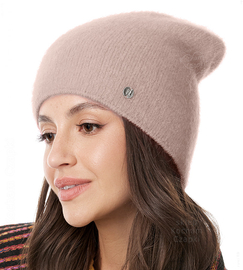 Czapka zimowa damska, moher, Persefona, beżowy, 55-60 cm