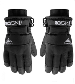 Rękawiczki zimowe, dla chłopca, rękawice narciarskie, RN023, czarne, rozm.12-14 lat