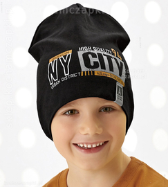 Sportowa czarna czapka  NY City  rozm. 48-50 cm