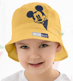 Kapelusz dla chłopca, z myszką Miki, Topolino, żółty, 48-50 cm