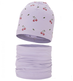 Komplet wiosenny-jesienny, dla dziewczynki, czapka i komin, Recise, fioletowy, 50-52 cm