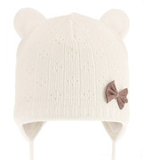 Czapka wiosenna/jesienna dla dziewczynki, dzianinowa, śmietanka, Tolla, 42-44 cm