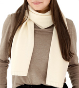 Szalik damski z wełny 100% merino, zimowy, 7340, kremowy