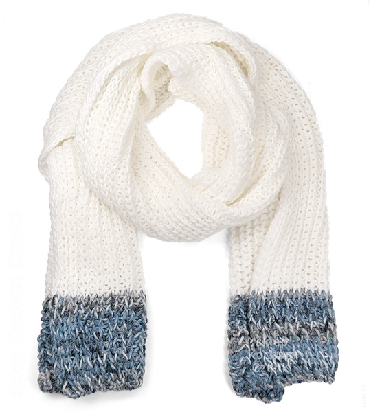 Czapka i szalik damski, komplet zimowy, z polarem, Borgata, mleczny + wzór (16) , 56-58 cm