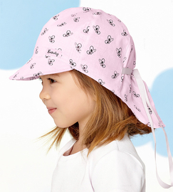 Czapka z daszkiem dla dziewczynki, safari, różowa, Regna, 49-51 cm