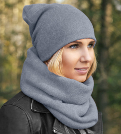 Czapka i komin damski, z dzianiny, Benita, rozm. 55-57 cm
