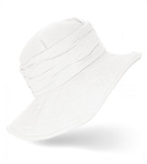 Kapelusz damski z dużym rondem, lniany na lato, Eanda, biały, 55-56 cm
