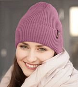 Czapka zimowa damska, wełna merino, Geman, wrzosowa, 54-56 cm