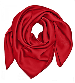 Chusta damska, apaszka satynowa, czerwony, 70x70 cm