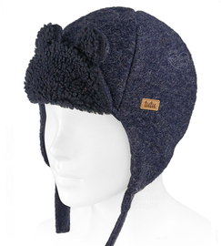 Czapka wełniana dla chłopca, na zimę, Ingero, granatowa, 48-50 cm