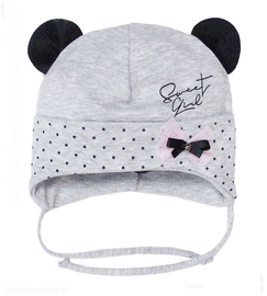 Czapka wiosenna / jesienna dla dziewczynki, niemowlęca, szara,  38-41 cm