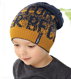 Czapka  z dzianiny na jesień / wiosnę dla chłopczyka, Lukas, rozm. 48-50 cm