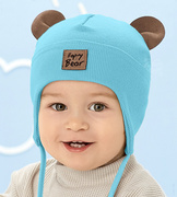 Bawełniana czapka dla chłopca, Miccos, turkusowy, 43-46 cm