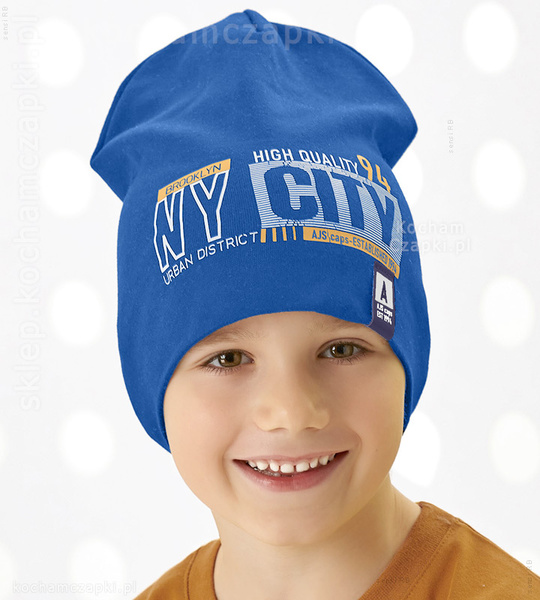 Sportowa niebieska czapka  NY City  rozm. 48-50 cm 