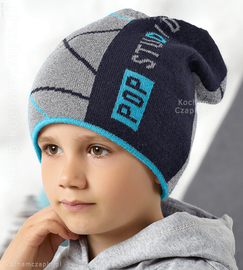 Sportowa czapka zimowa z polarową podszewką, smerf Ikuo  rozm. 50-54 cm