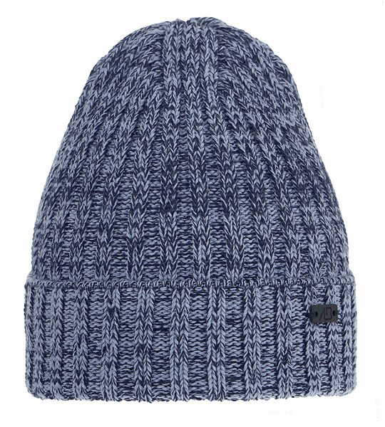 Czapka zimowa męska, wełna merino, Miton, niebieski melanż, 56-59 cm