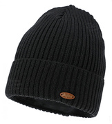Czapka zimowa damska, 50% merino, Lissha, czarna, 55-58 cm