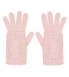 Rękawiczki zmowe, 2w1, Alghisa, 30% wełna, różowe, M/L