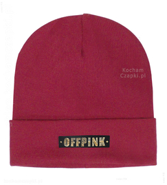 Czapka wiosenna / jesienna dla dziewczynki, prążek, bordowa, Offpink, 48-50 cm