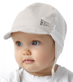Czapka na lato dla chłopca, z siateczką, GetReady, biały + szary, 46-48 cm