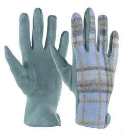 Rękawiczki damskie, modna krata, dotykowe rozm S/M