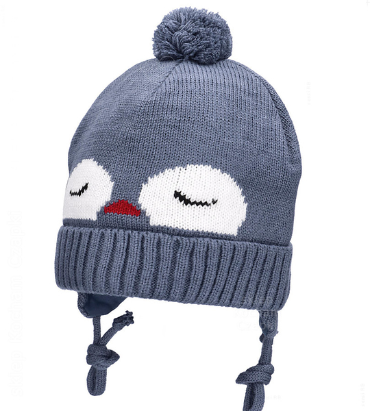 Czapka zimowa dla chłopca, Pinque, niebieska, 42-46 cm
