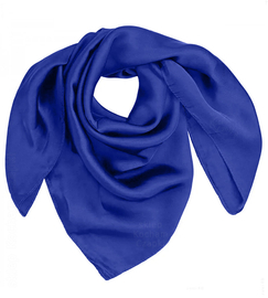 Chusta damska, apaszka satynowa, niebieski chaber, 70x70 cm