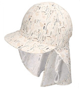 Czapka safari dla dziewczynki, wiązana, filtr UV+30, Pollia, kremowy, 50-52 cm