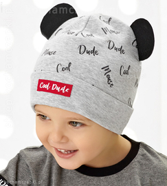 Czapka z uszami dla chłopczyka Cool Dude , rozm. 42-46 cm