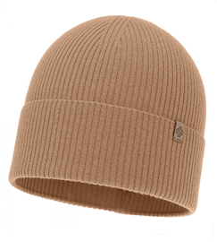 Czapka jesienna, damska, wełna merino z kaszmirem, Nalieta, kamel , 54-57 cm