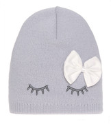 Czapka wiosenna/jesienna dla dziewczynki, szara, z rzęsami, Resena, 52-54 cm