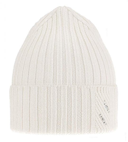 Czapka zimowa damska, wełna merino, Iraga, biały, 55-58 cm