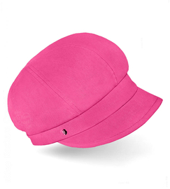 Czapka damska z lnu na lato, z daszkiem, Laura, róż ciemny, 56-60 cm