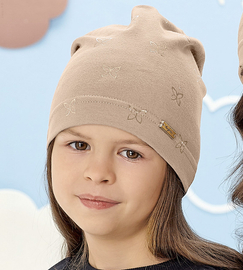 Czapka dla dziewczynki, wiosenna/jesienna, Madisa, beżowa, 48-50 cm