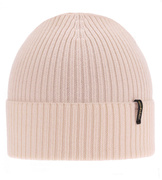 Czapka zimowa damska, wełna merino, Geman, kremowo-różowy, 54-56 cm