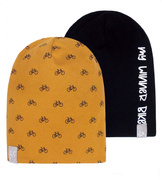 Czapka wiosenna jesienna dla chłopca, dwustronna, miodowy+czarny, Winner Bike, rozm. 52-54cm