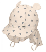 Czapka z ochroną karku, dla dziecka, z filtrem UV+30, Ondrea, kremowa, 50-52 cm