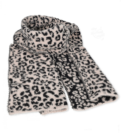 Damski szalik w panterkę, damski, zimowy, Paraiso, beżowy jasny