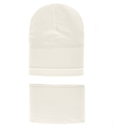 Komplet wiosenny-jesienny, dla dziewczynki, czapka i komin, kremowy, Hazelka, 52-55 cm